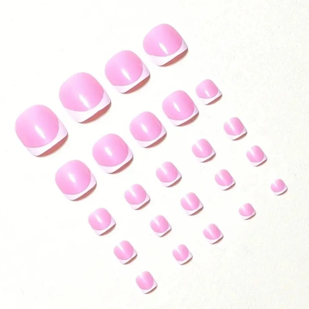 24 Pieces Fake Toe Press On Nails